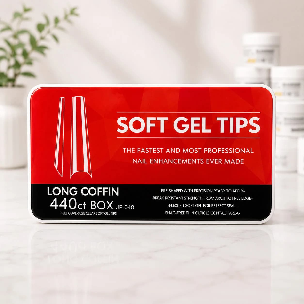 Gel tipsi dəsti Long Coffin JP-048, 440 əd