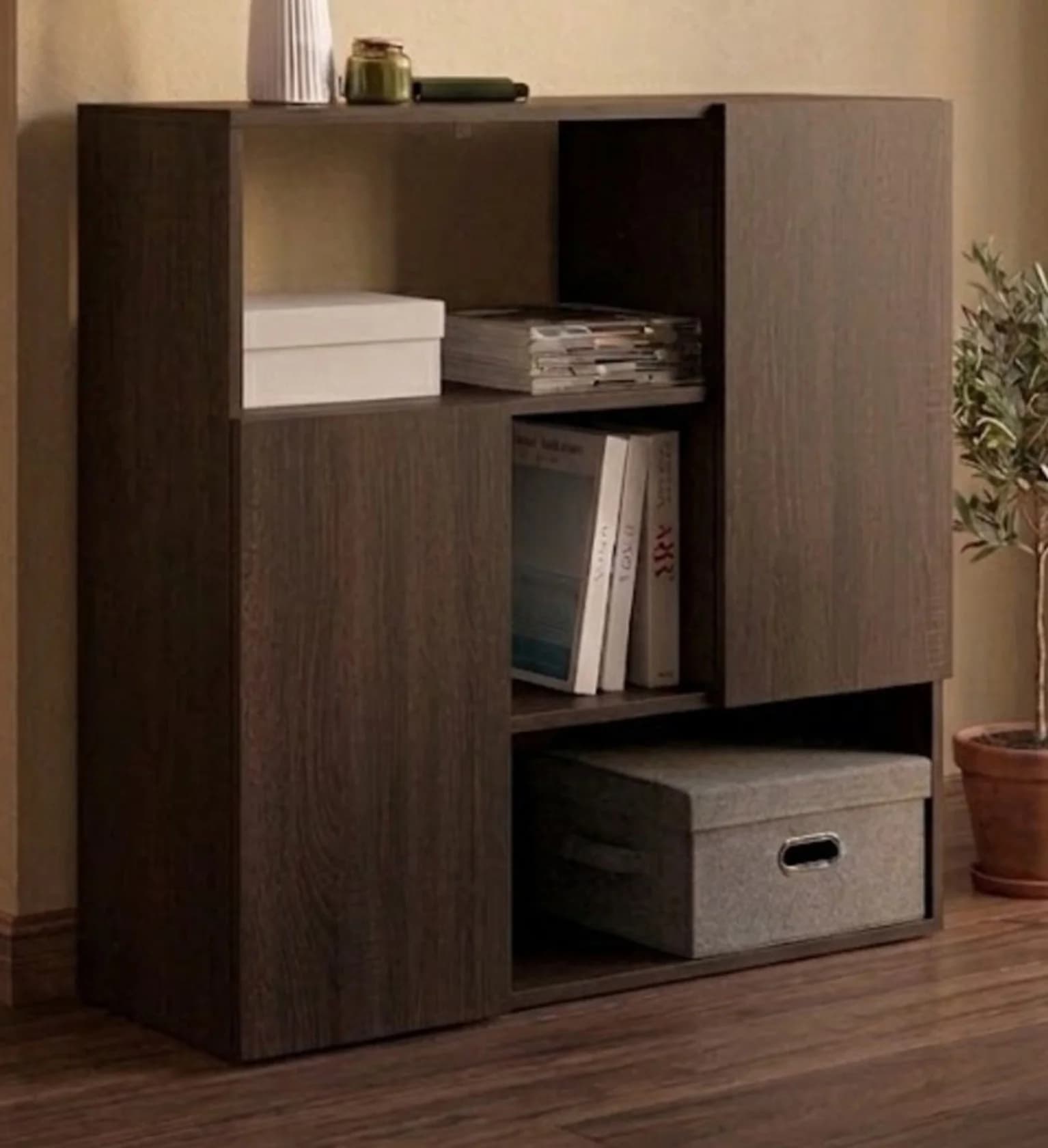 Komod MB24, laminat, 90x90x35 sm, tünd qəhvəyi