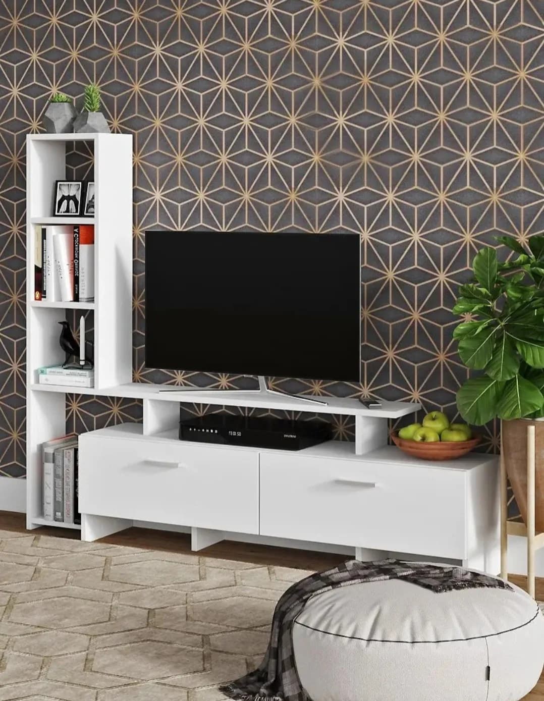 TV üçün tumba SO107, laminat, 25x135x112 sm — image 2