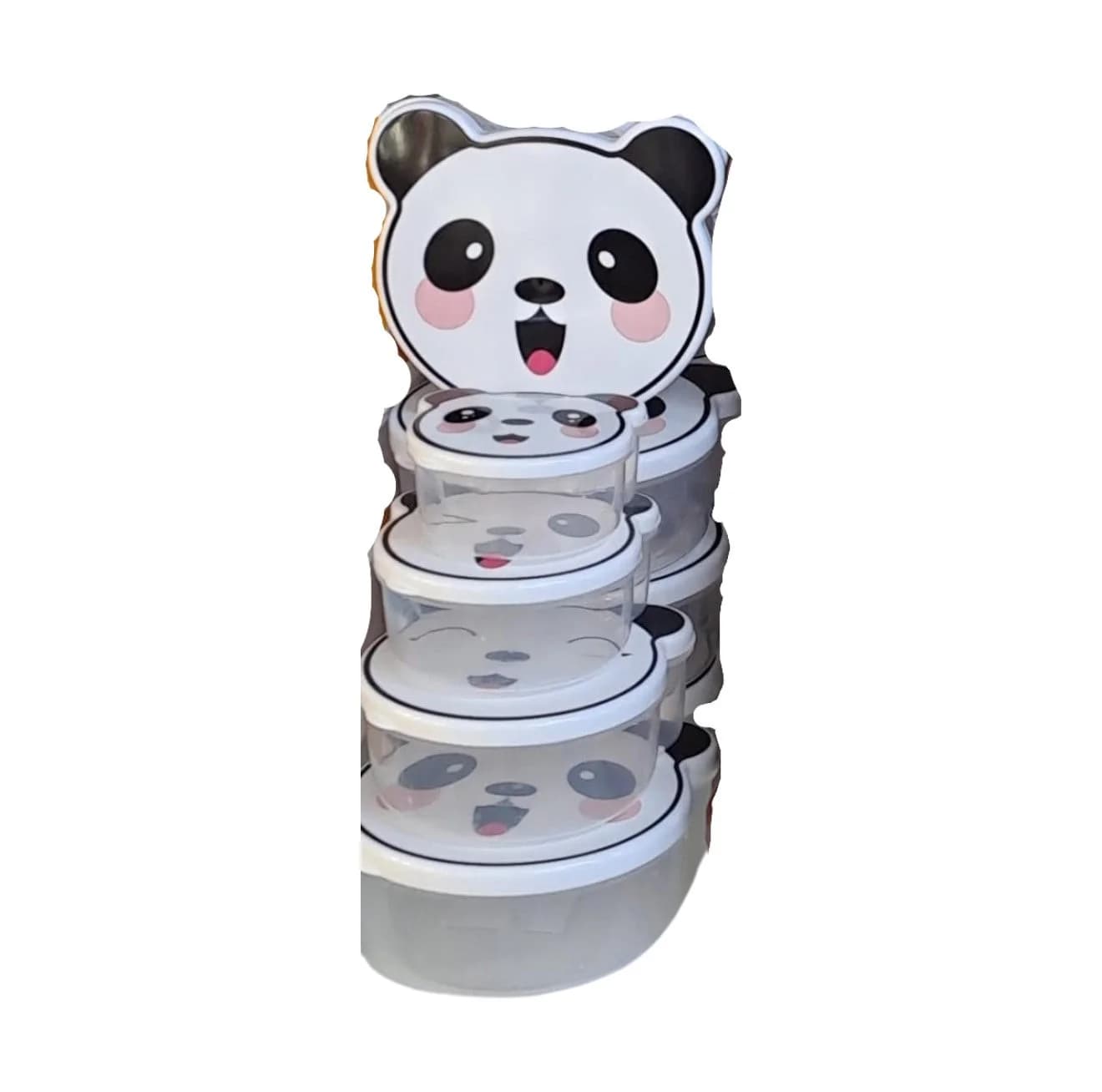 Qida məhsullarının saxlanılması üçün qab Panda, 4 əd, plastik