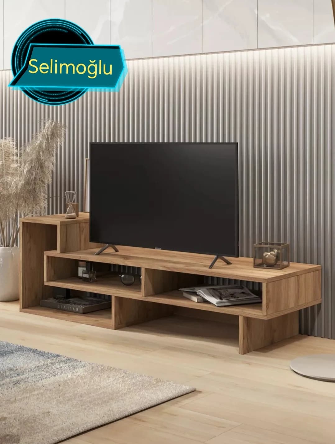 TV üçün tumba S01, laminat, 130х42.2х40 sm — изображение 4