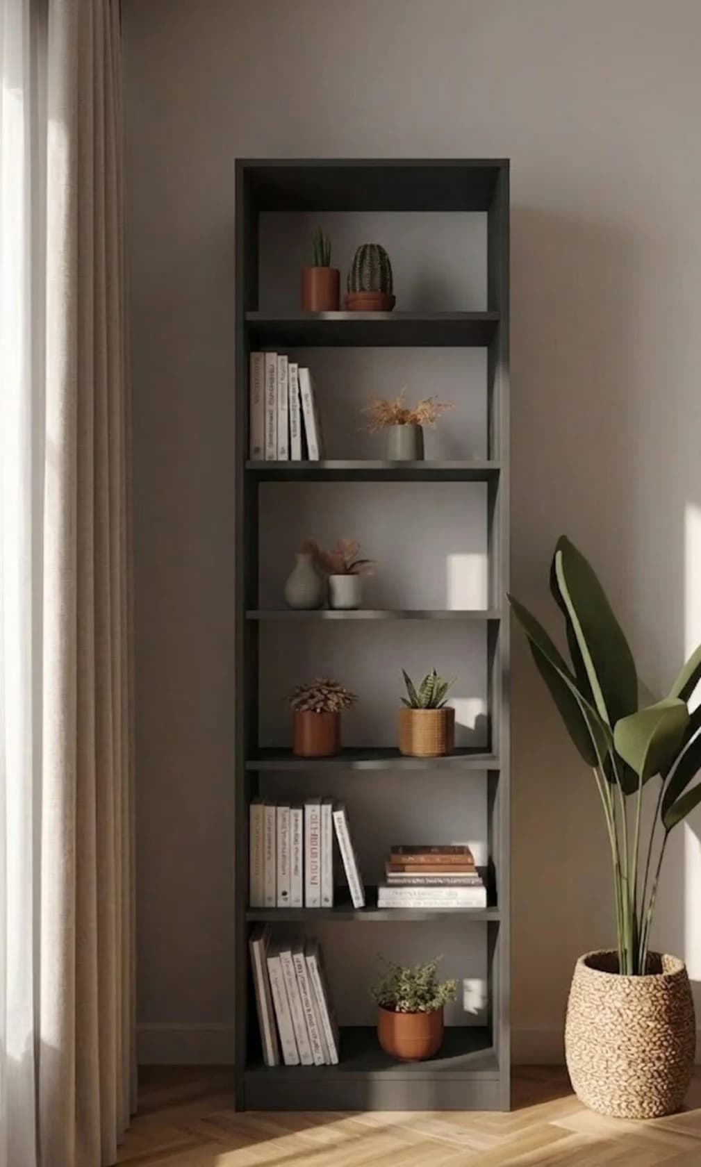 Stellaj MB5, laminat, 210x60x36 sm, antrasit