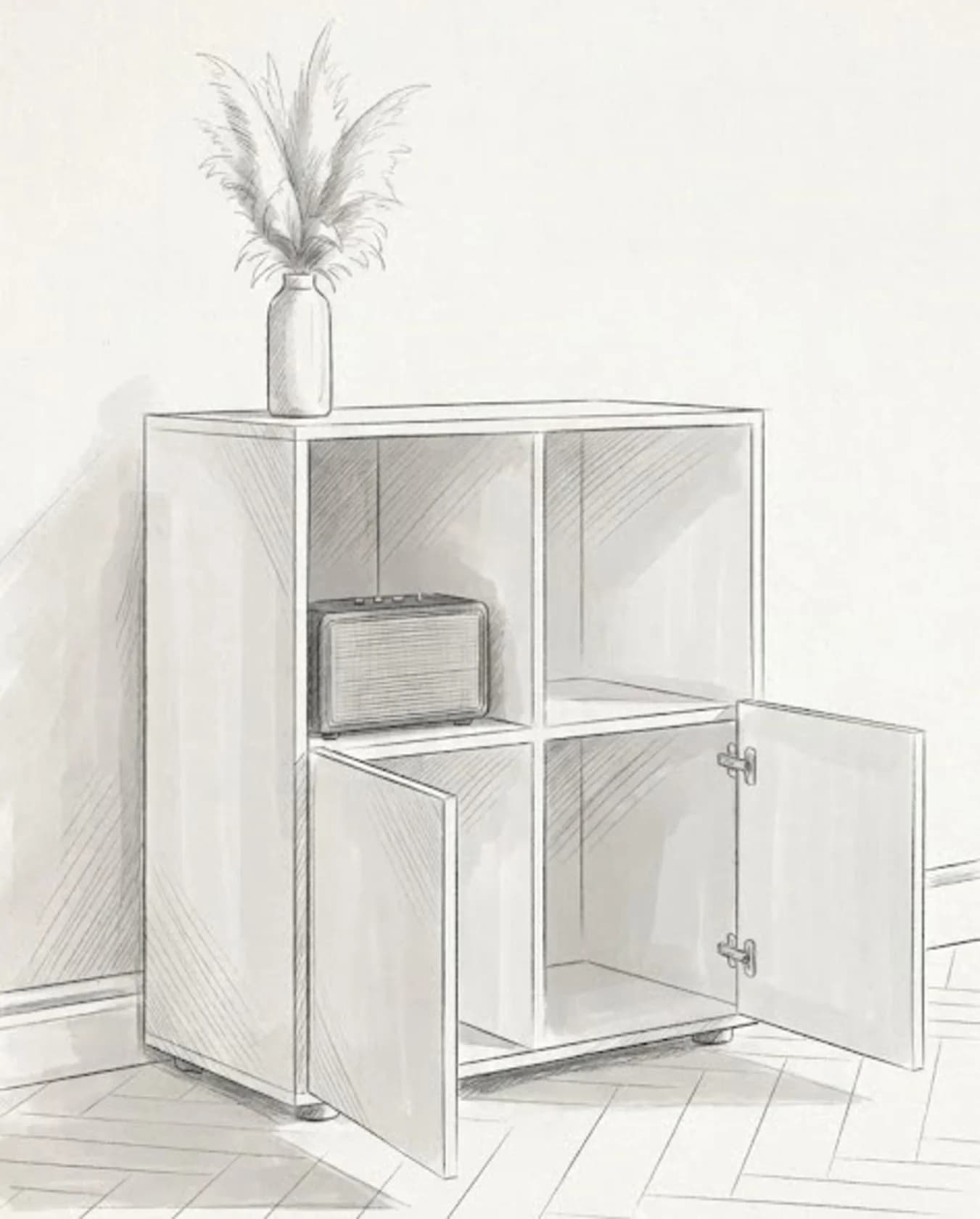 Tumba MB 20, laminat, bej, 75x70x35 sm — image 2