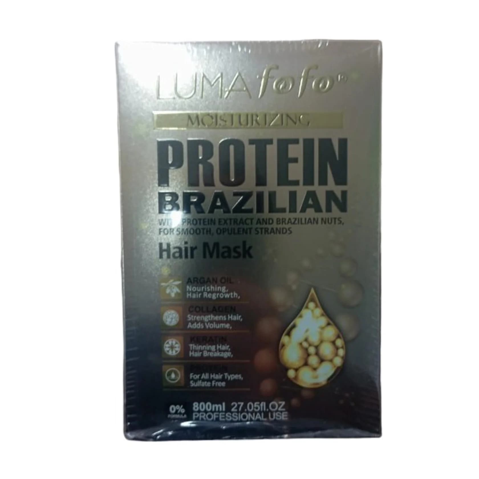 Saçlar üçün maska Luma Fofo Protein Brazillian Moisturizing 800 ml