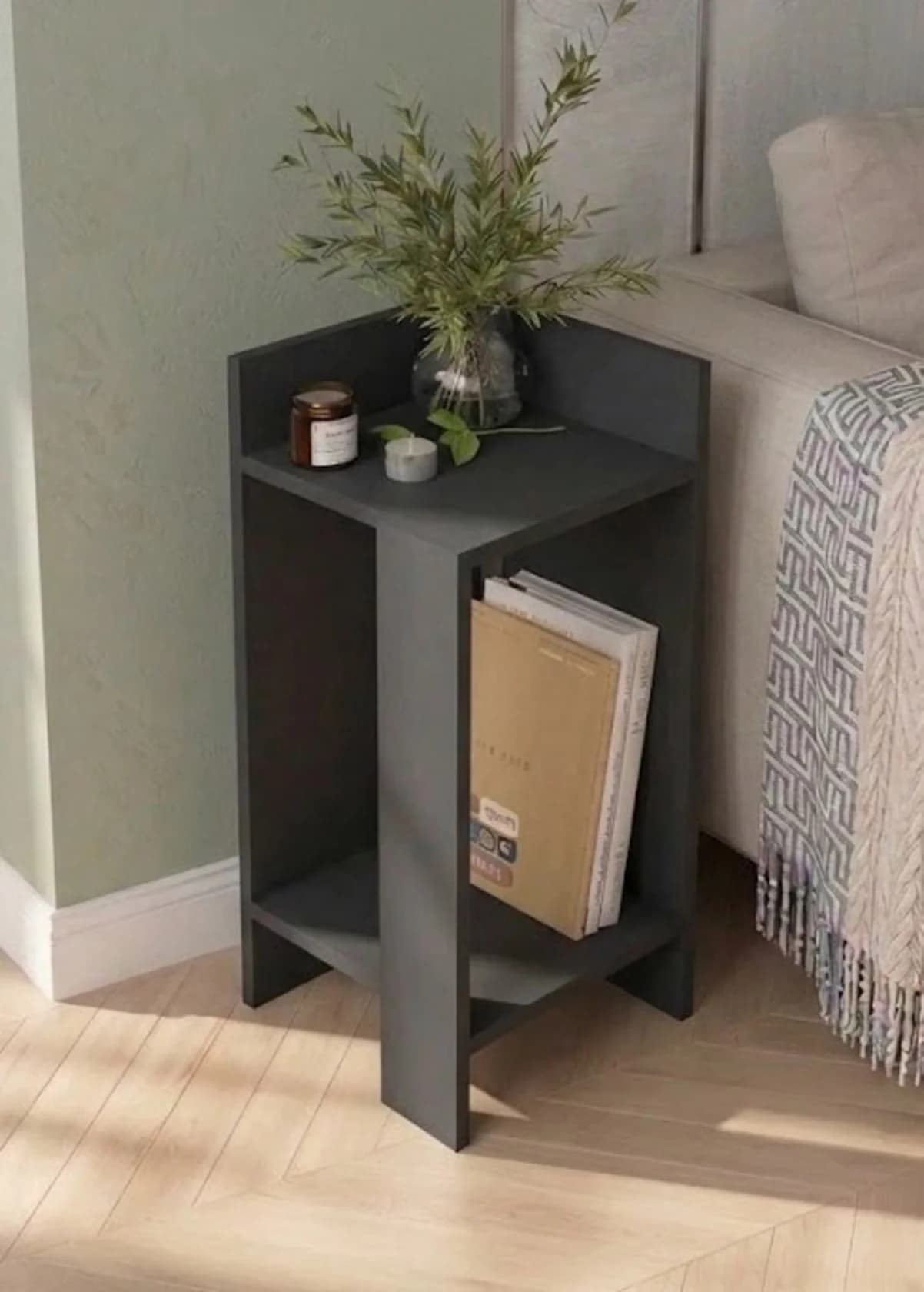 Tumba MB9, antrasit, laminat, 60x27x27 sm