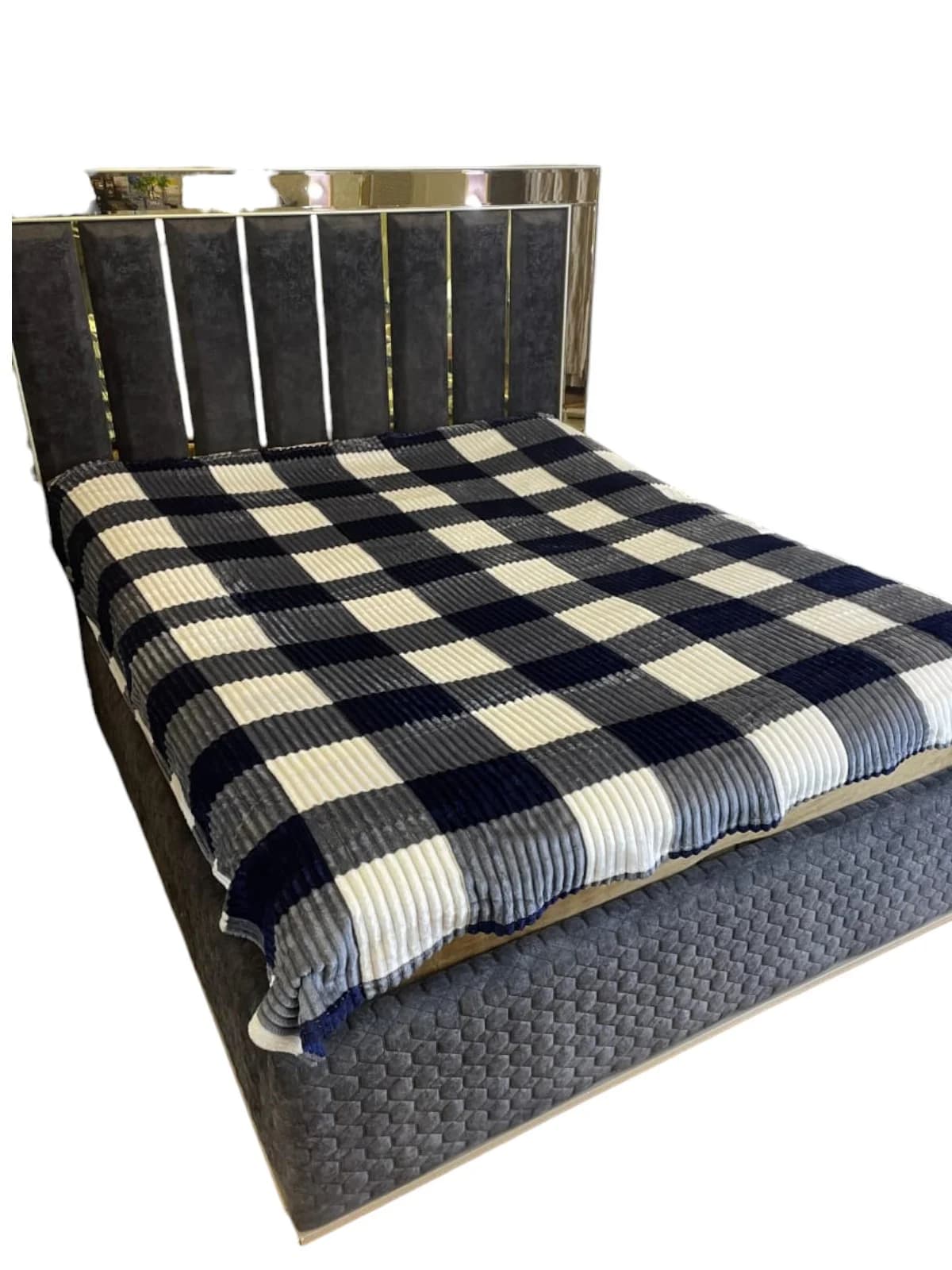 Yataq örtüyü Bamboo model 13.22, yeni model, yaz-yay-payız fəsilli, kletka (şahmat) dizaynlı, Bamboo materiallı - GS_1_023