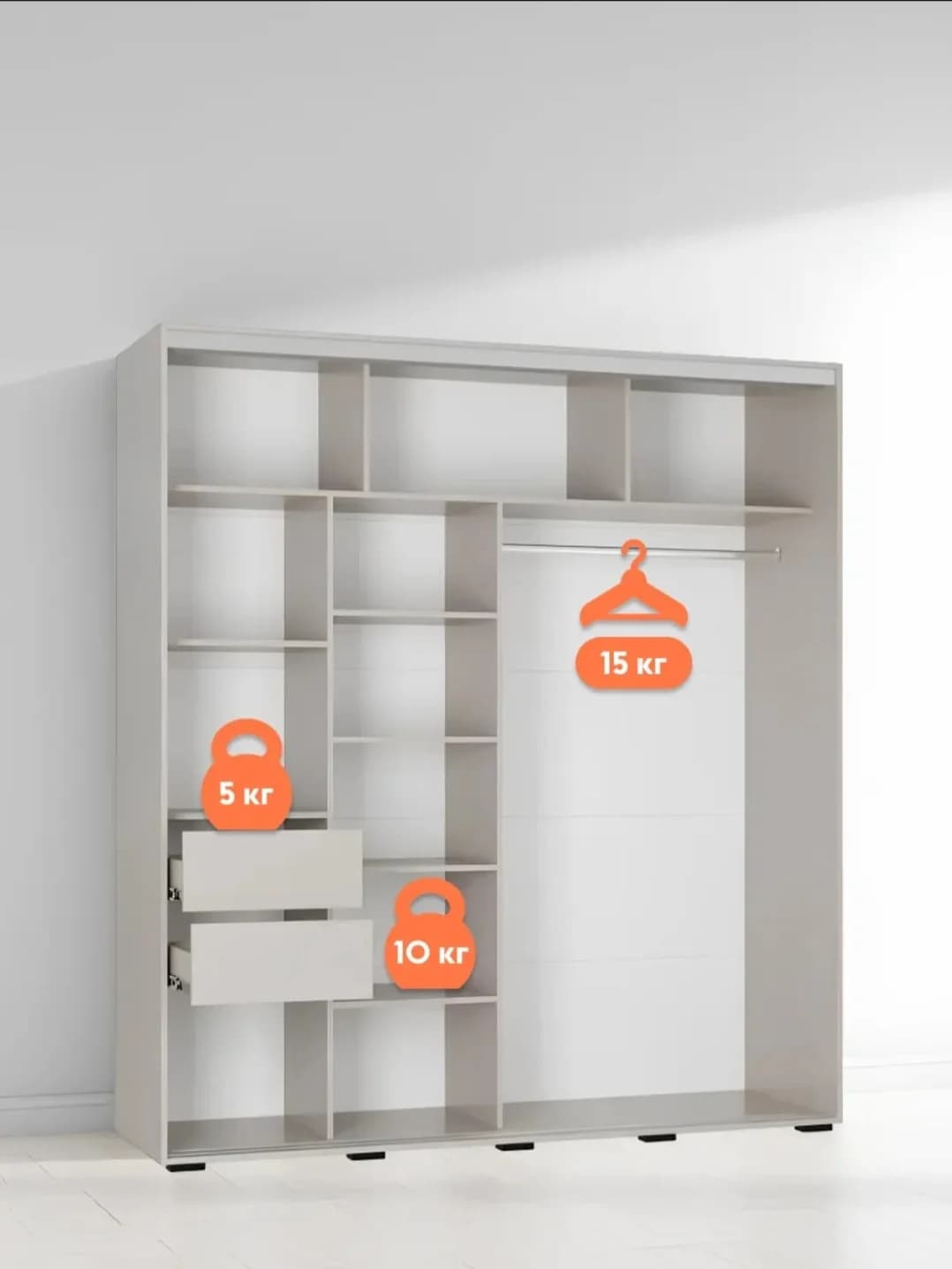 Şkaf-kupe 1, laminat, 220x200x60 sm — image 3