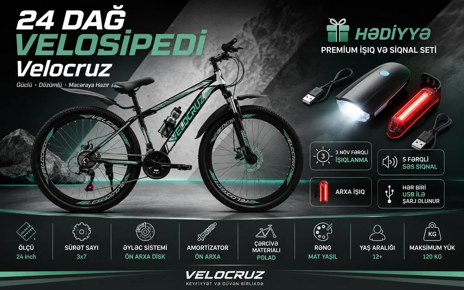 Dağ velosipedi Velocruz (24)
