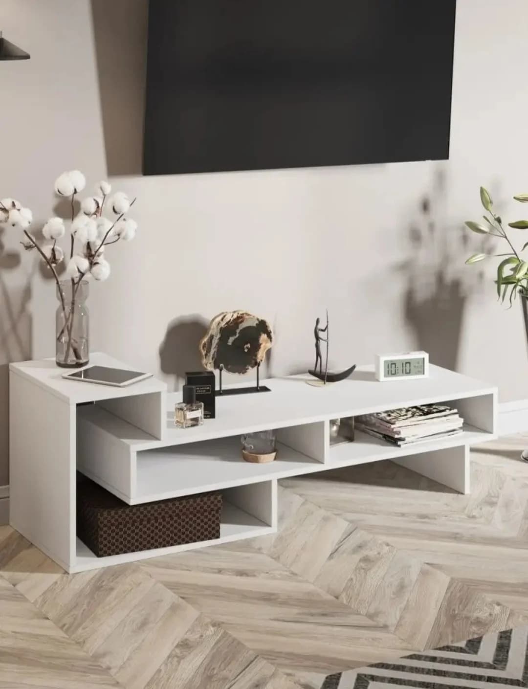 TV üçün tumba SO 004, laminat, ağ — изображение 3