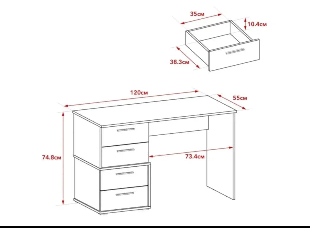 Yazı masası SO95, laminat, 120x55x74.8 sm, ağ/Sonoma — изображение 2