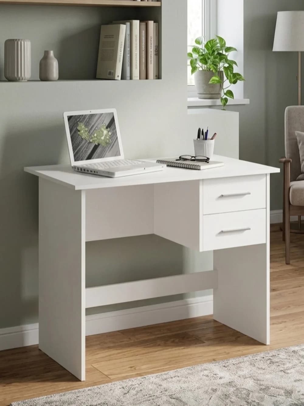 Yazı masası MB 10, Ağ, laminat, 110x75x50 sm