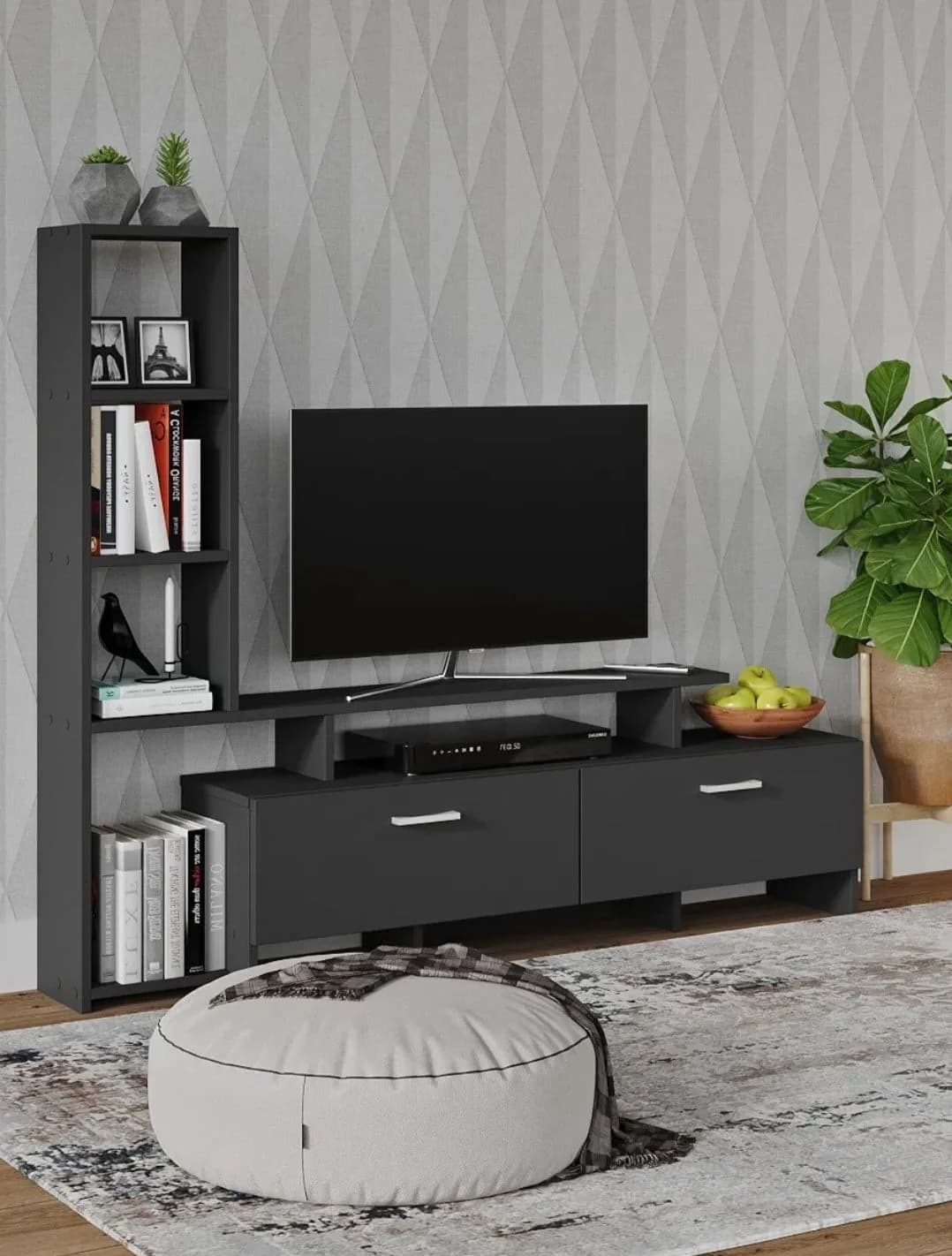TV üçün tumba SO105, laminat, 25x135x112 sm — изображение 2