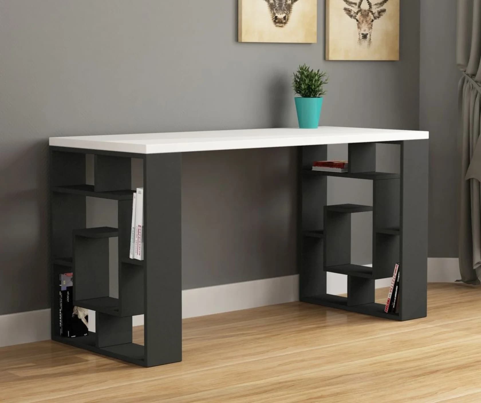 Yazı masası 15460, laminat, 140x75x60 sm, qara