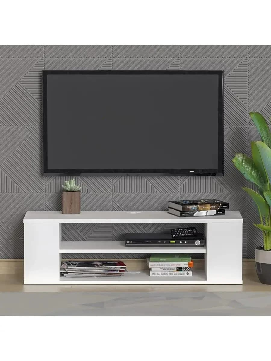 TV üçün tumba 16, laminat, ağ, 30.1х28.8х100 sm — изображение 3
