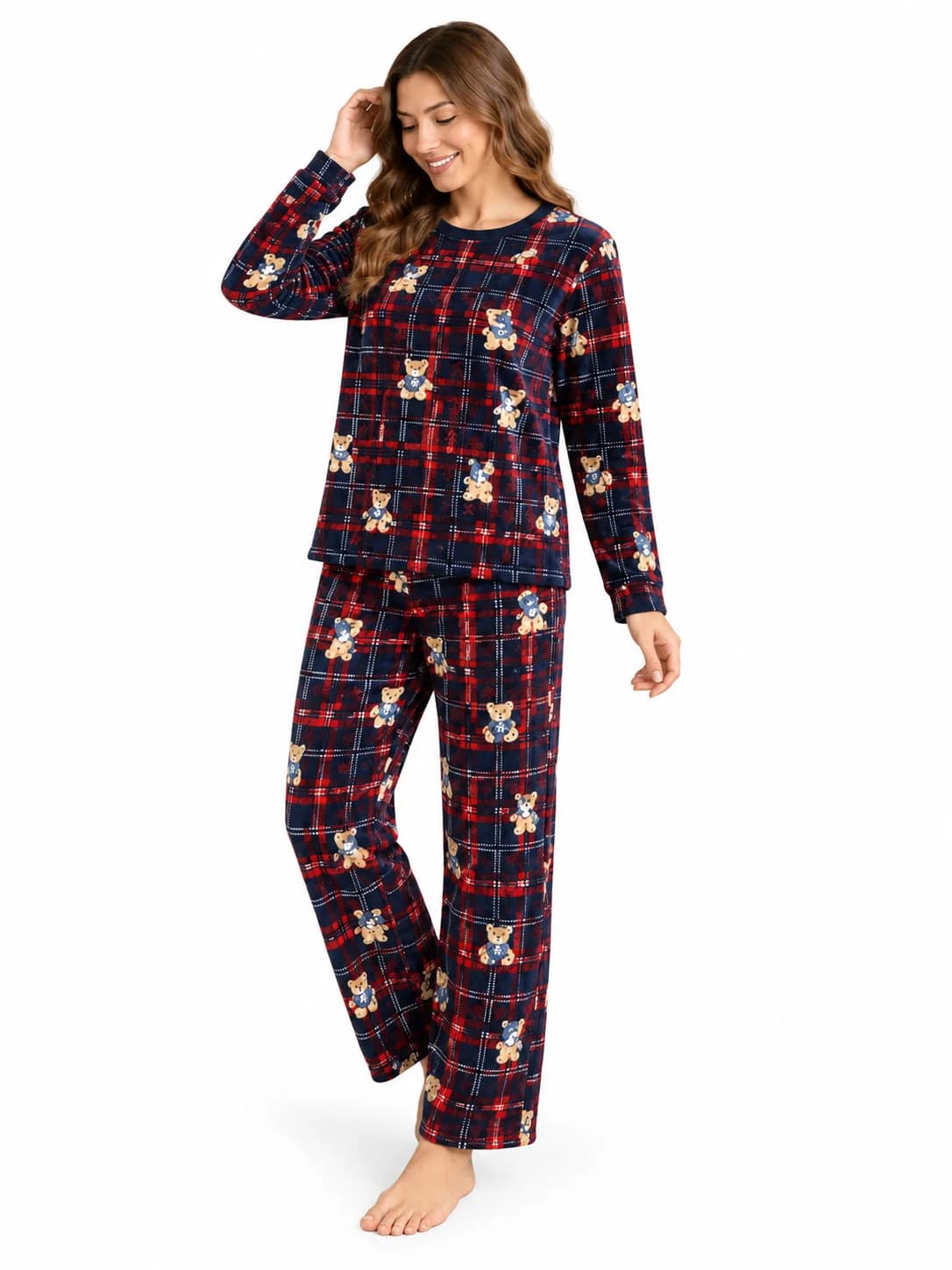 Qadınlar üçün şalvarlı pijama dəsti, rəngbərəng, poliester, ölçü 2XL