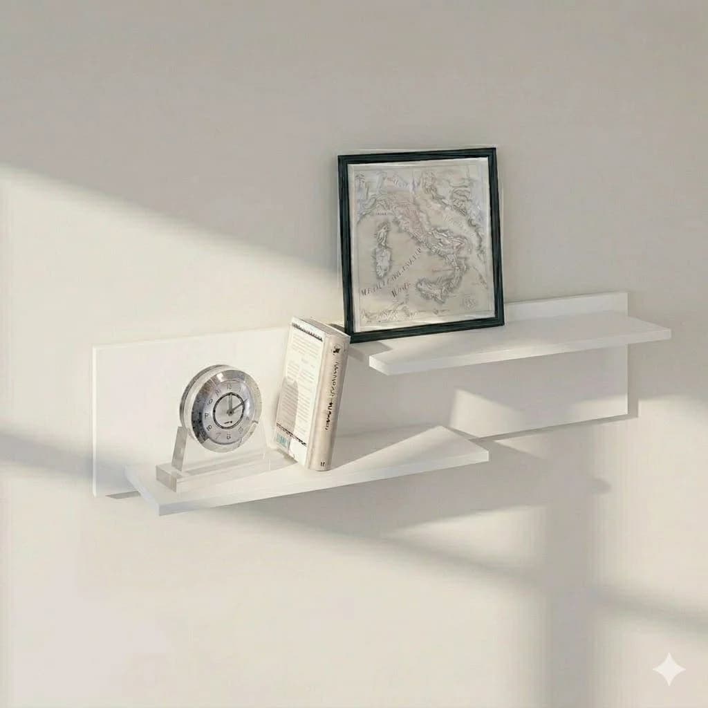 Rəf 28897091, laminat, ağ, 100x25x20 sm
