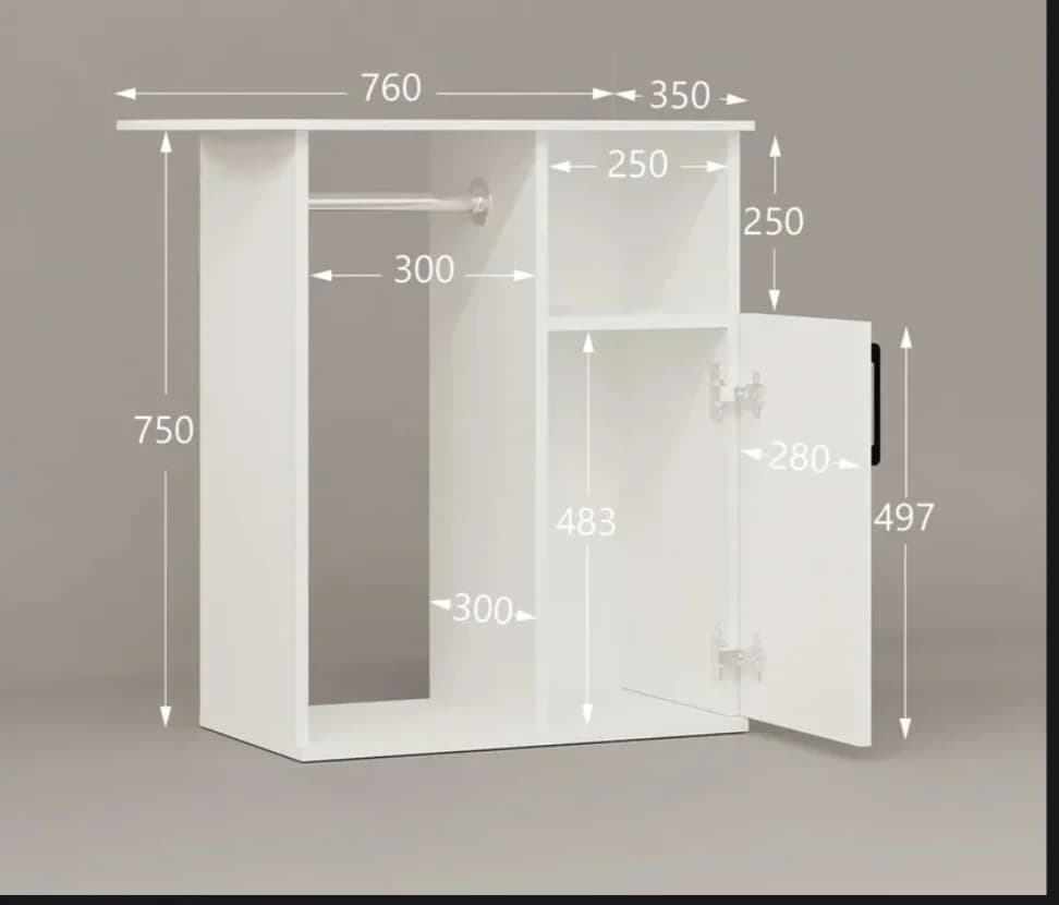 Komod SO9843, Laminat, Ağ, 76x75x35 sm — изображение 4