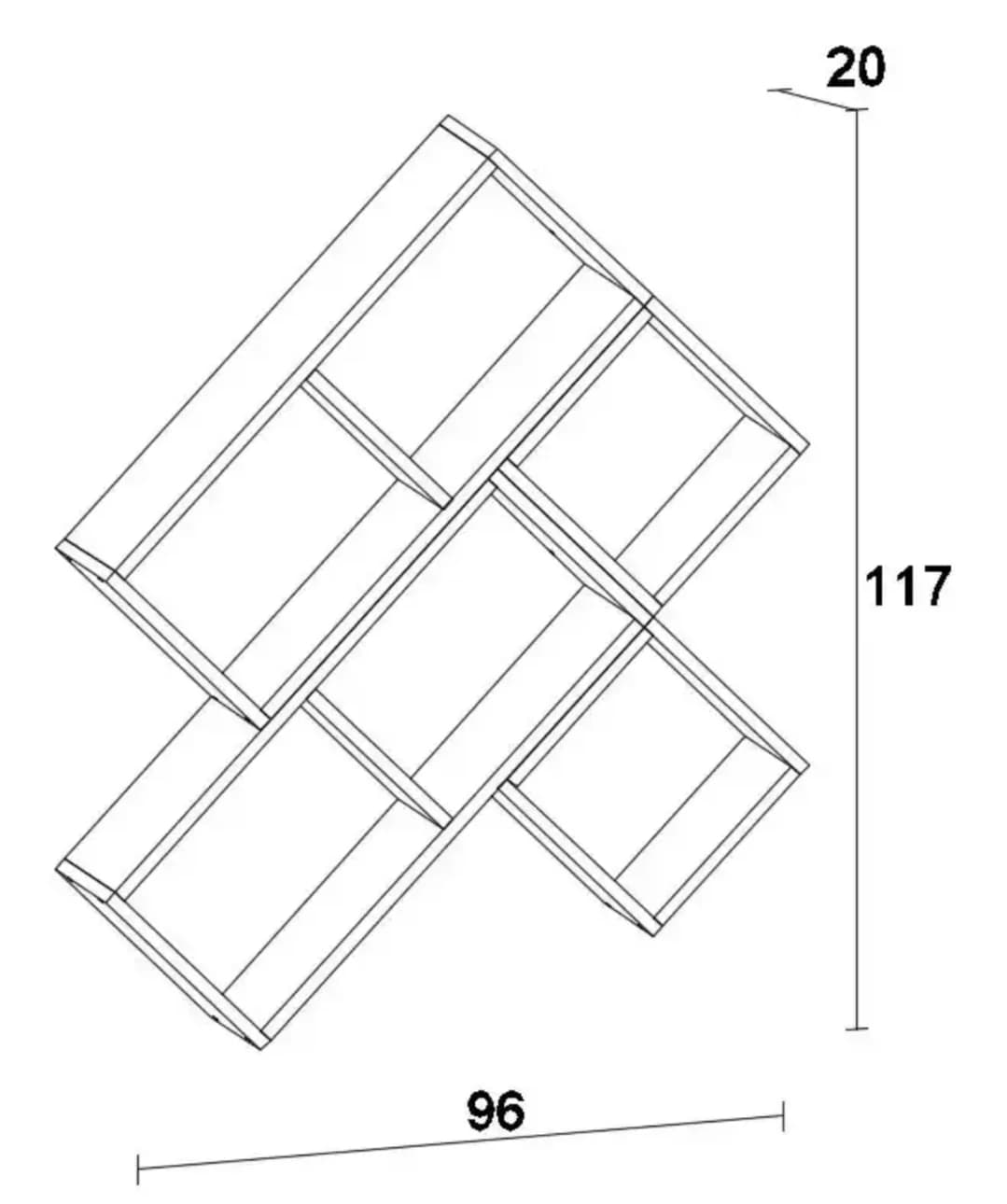 Divar rəfi SO001, laminat, ağ, 117x96x20 sm — изображение 3