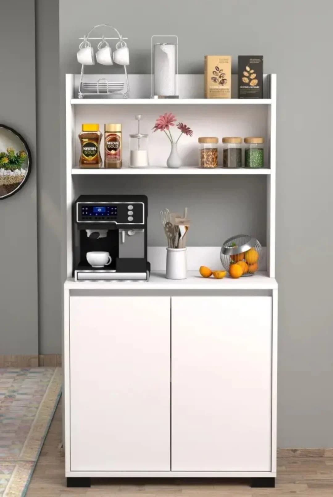 Mətbəx üçün bufet SO003, laminat, ağ, 155x80x35 sm — image 2