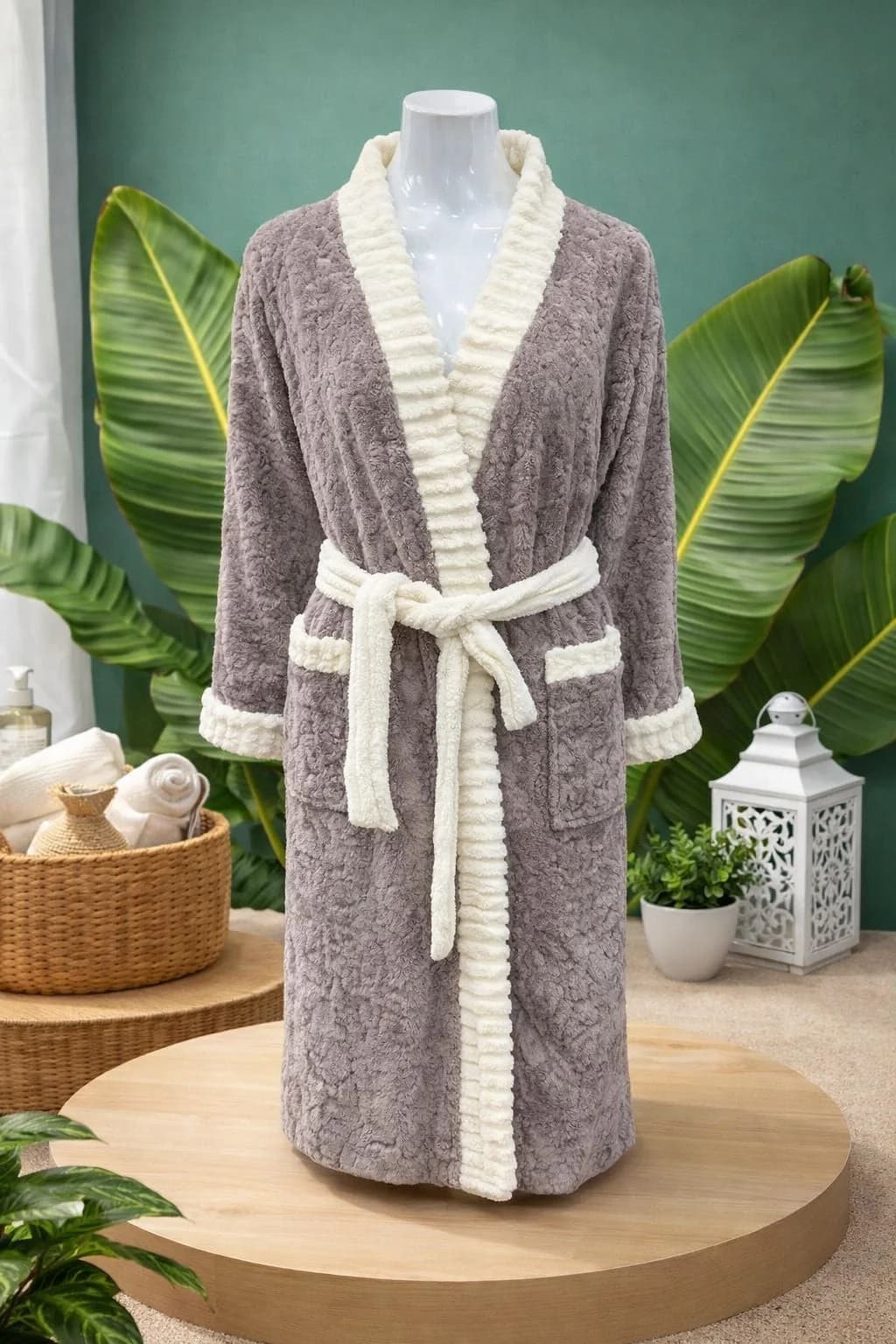 Qadınlar üçün hamam xələti Gstore 04, boz, parça, ölçü One size