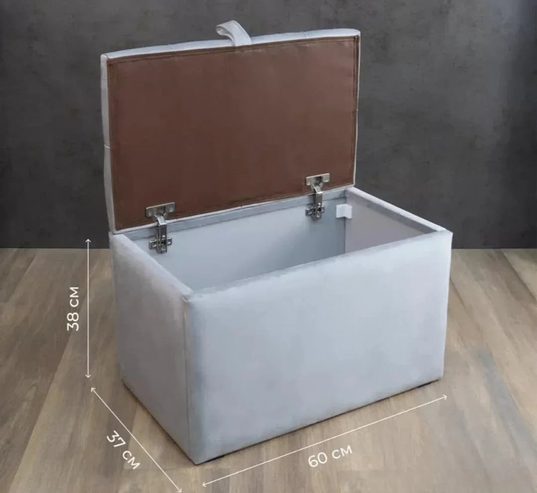 Pufik SO S004, laminat, boz, 37x38x60 sm — image 3