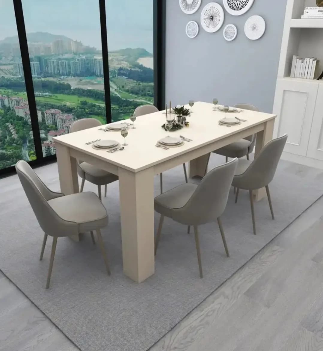 Nahar Masası SO007, laminat, krem, 160x80x76.8 sm — изображение 3