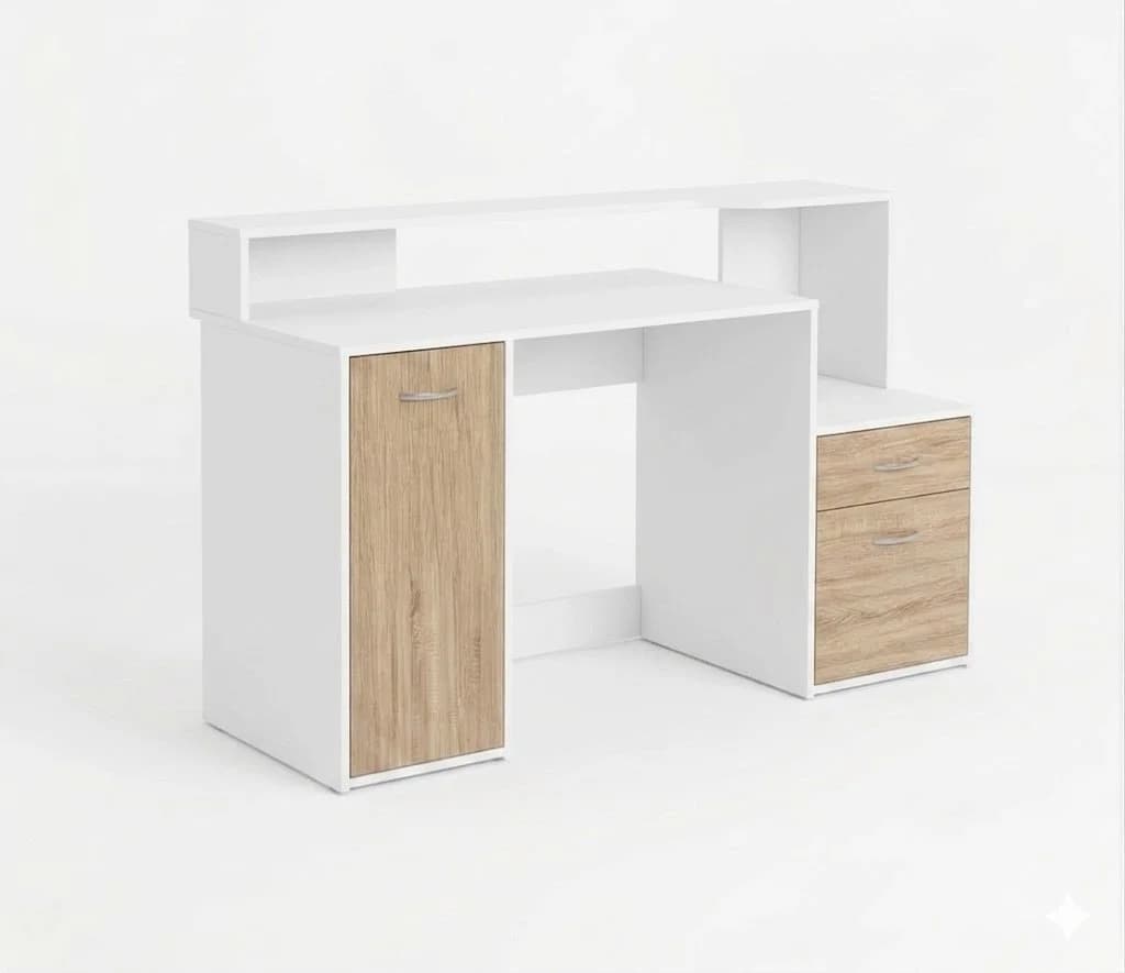 Yazı masası 62515588, laminat, ağ/sanoma, 140x75x60 sm