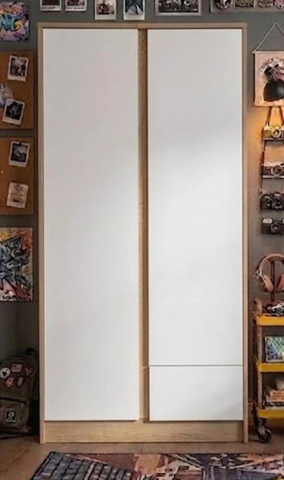 Döşəməüstü dolab, Laminat, Sonoma/Ağ, 180x75x50 sm