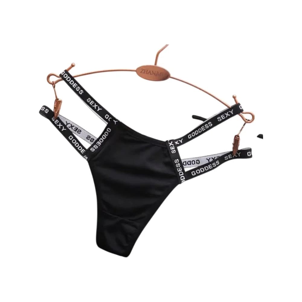 Qadınlar üçün strinq 1511, qara, pambıq, ölçü One size