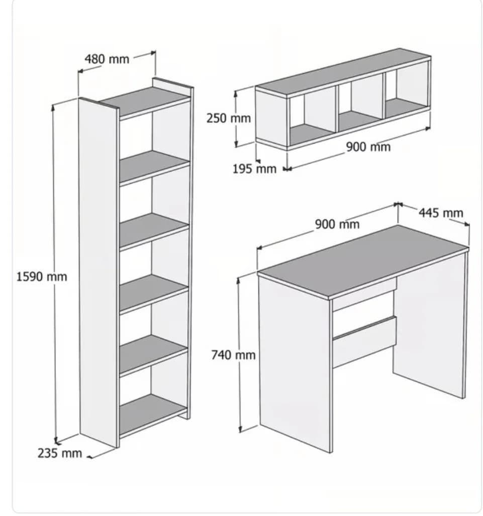 Kompyuter masası 10, laminat, 110x45x160 sm — изображение 3