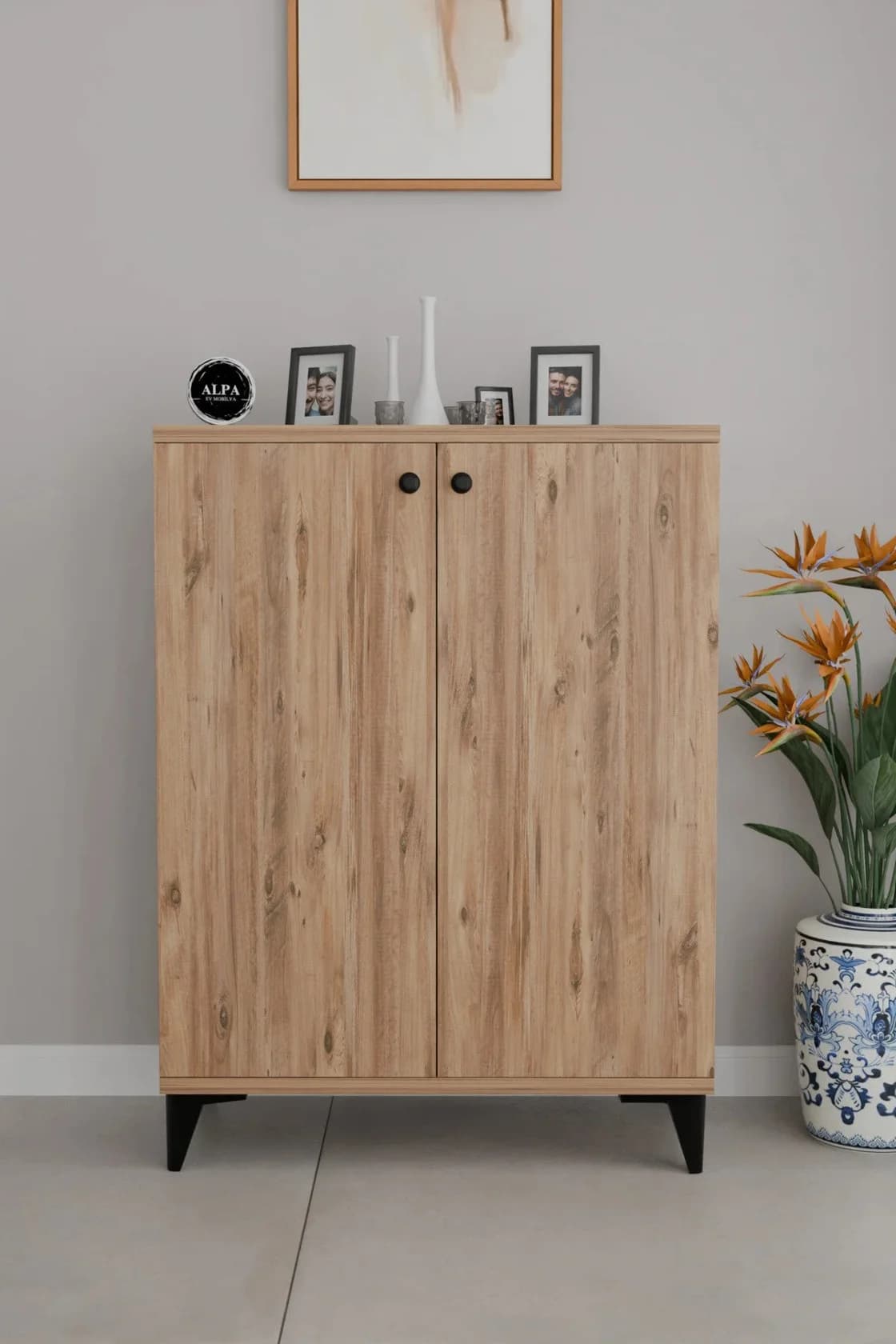 Ayaqqabı üçün tumba Yagmur, laminat, votan, 60x33x85 sm