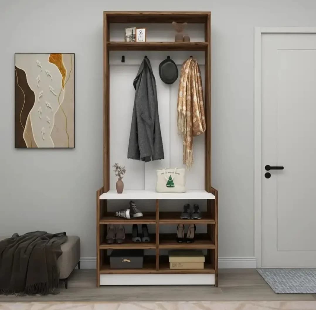 Rəfli asılqan SO006, laminat, ağ/bej, 179x76x35 sm — изображение 2