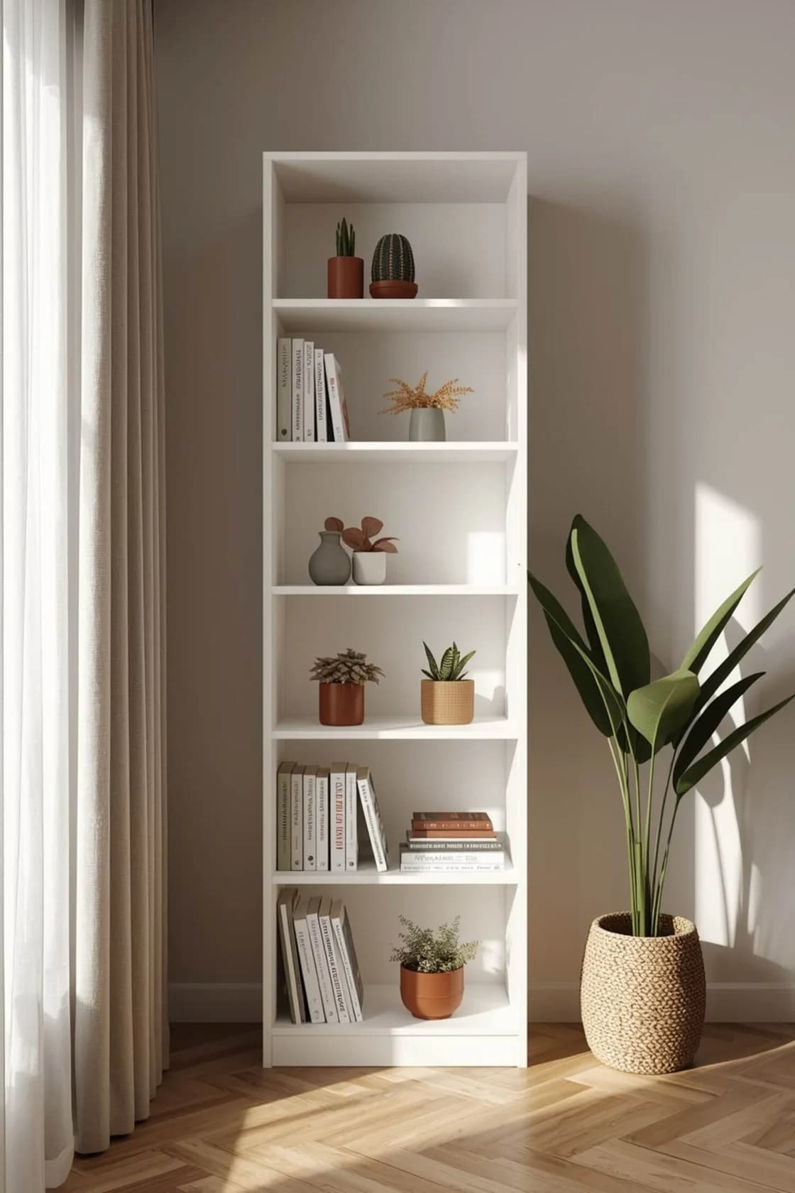 Stellaj MB5, laminat, 210x60x36 sm, ağ