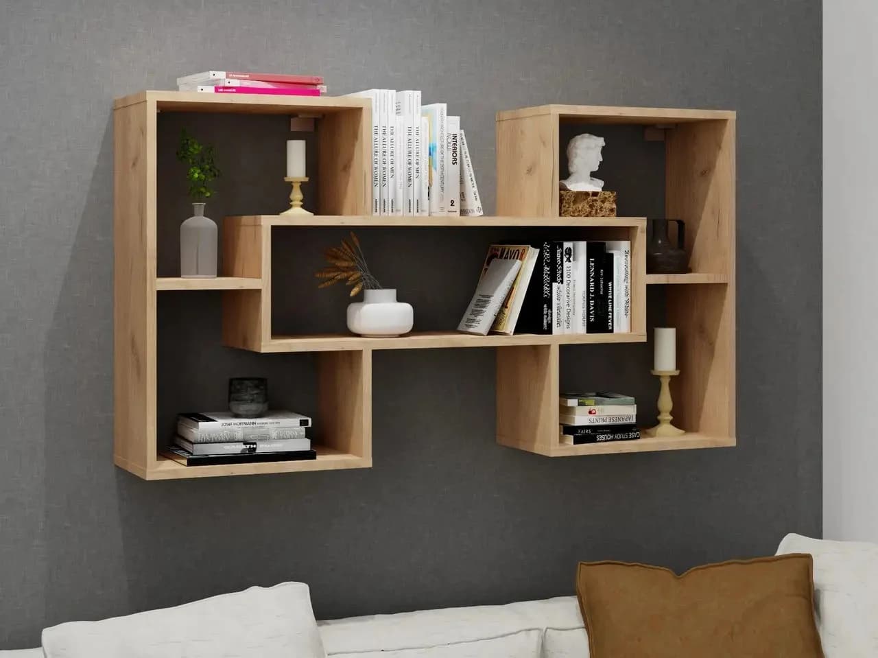 Divar rəfi Yağmur, laminat, votan, 115x63x20 sm
