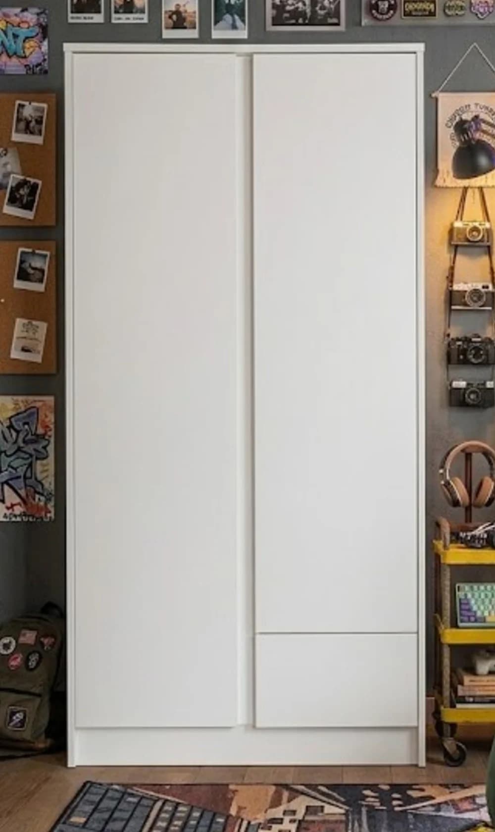 Döşəməüstü dolab, Laminat, Ağ, 180x75x50 sm
