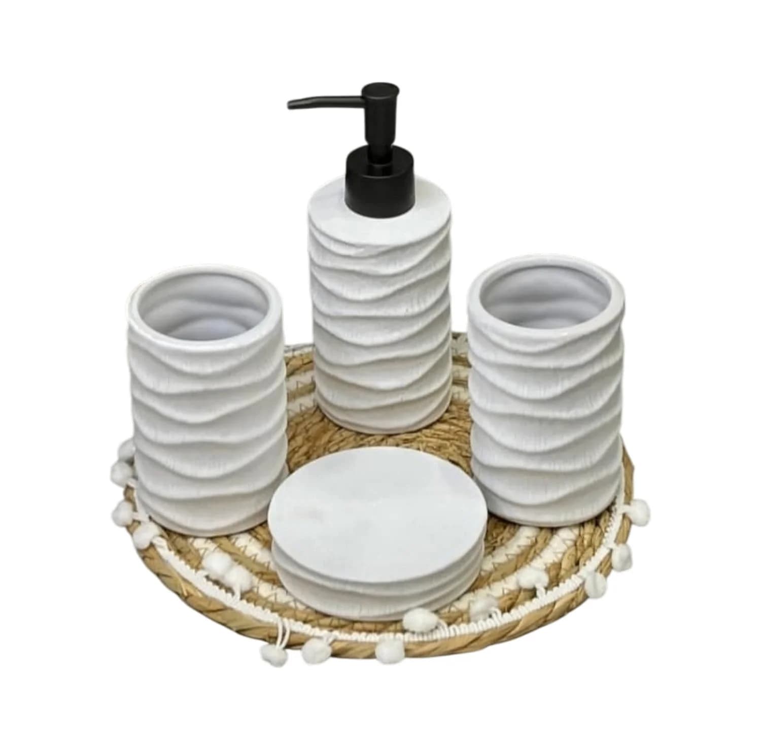 Hamam otağı dəsti, keramika, 4 ədəd, ağ