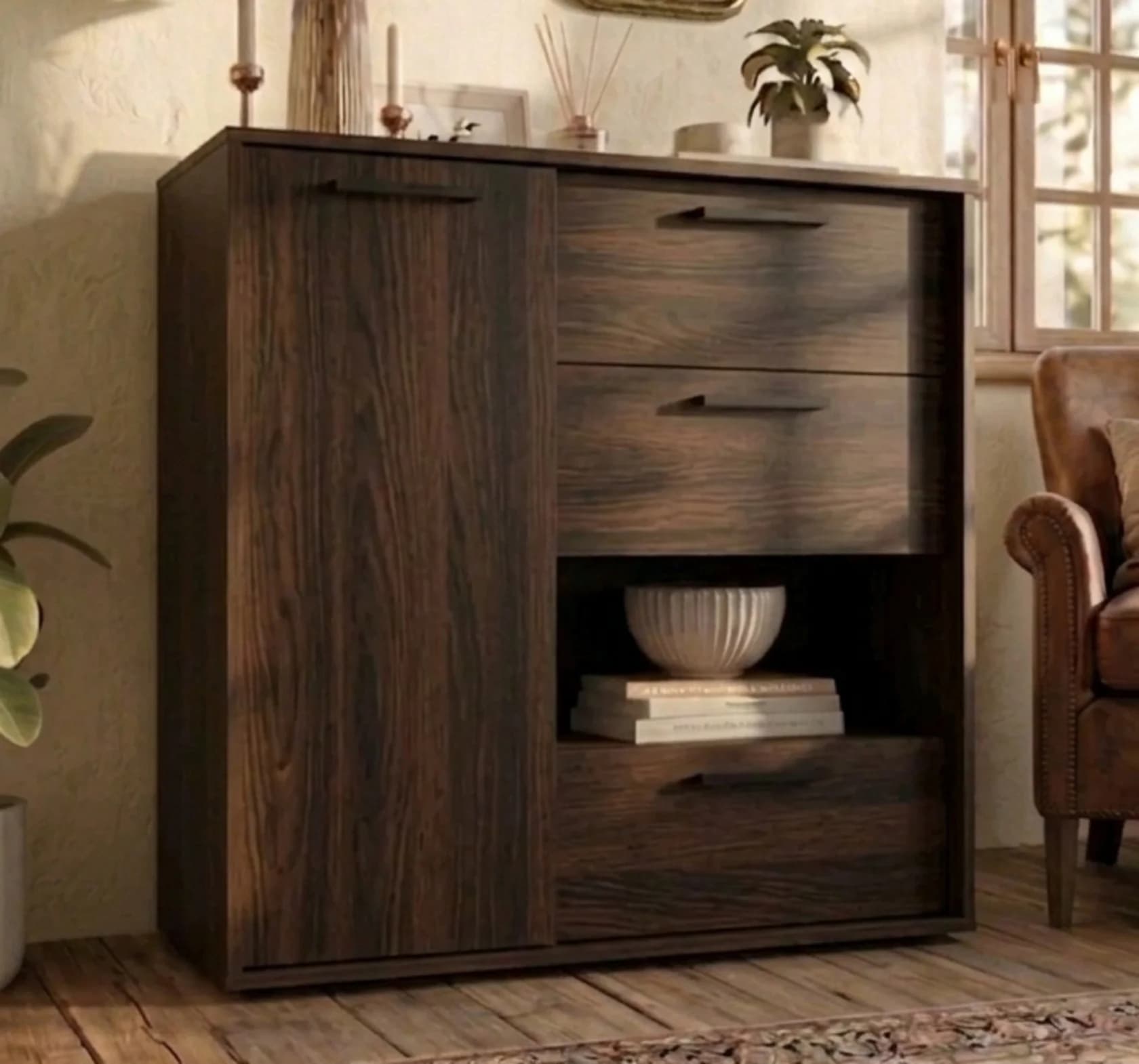 Tumba MB15, venge, laminat, 90x90x40 sm