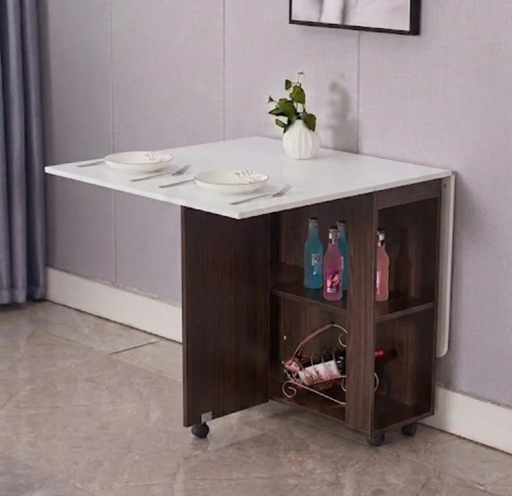 Yemək masası MB1, laminat, venge/ağ, 120x80x75 sm