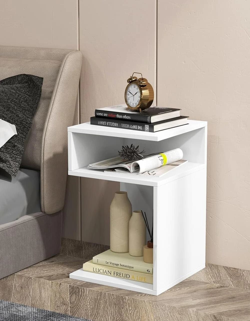Çarpayıyanı tumba MB 2, Laminat, Ag, 60x30x30 sm