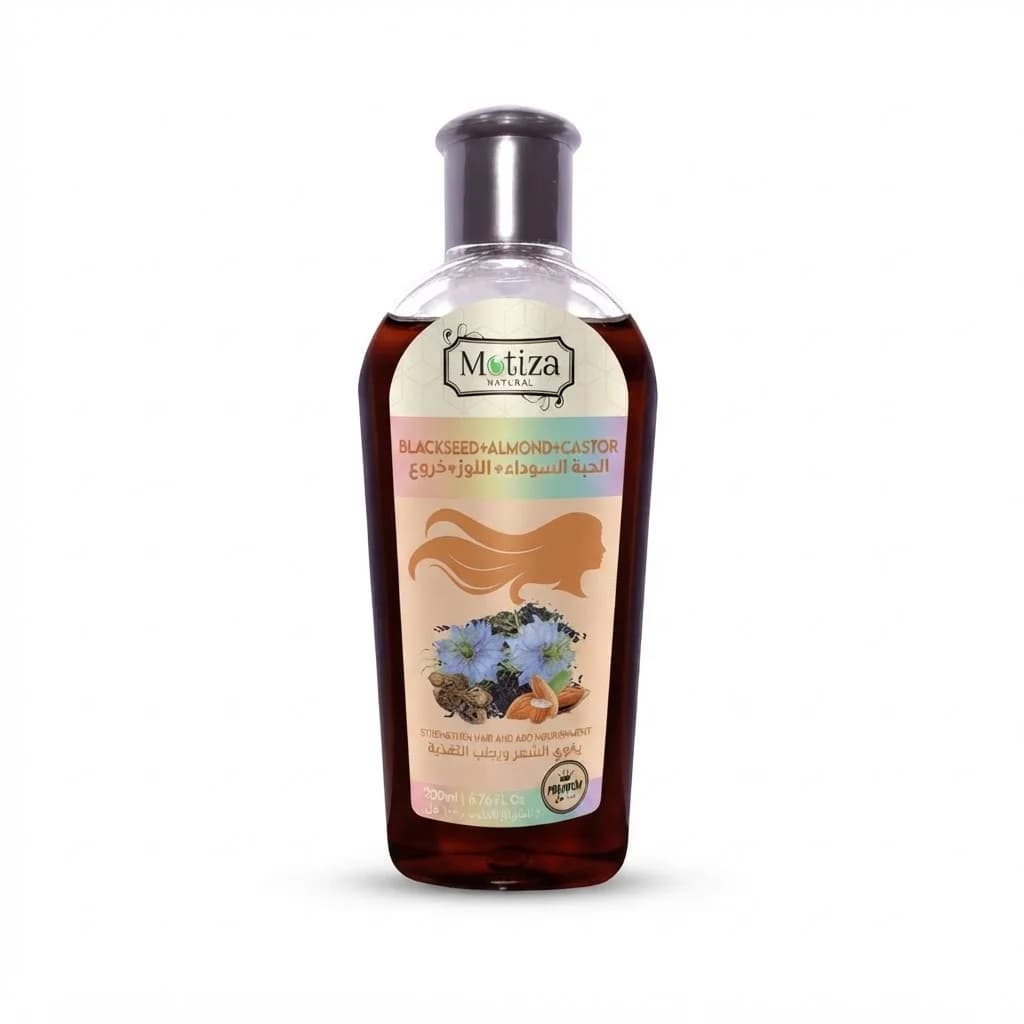 Saç yağı Motiza Natural Blackseed + Almond + Castor, 200 ml