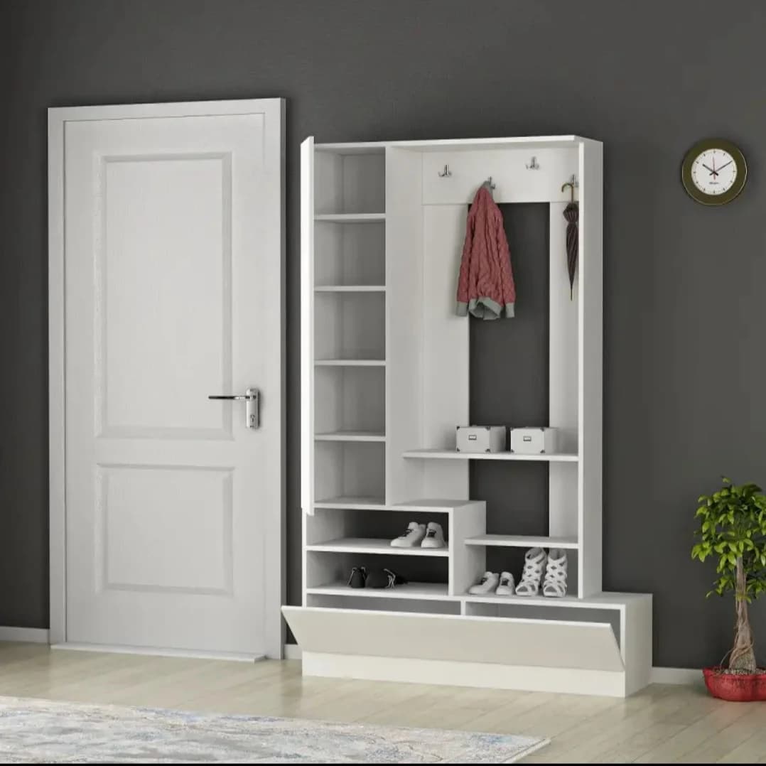 Dəhliz üçün asılqan SO003, laminat, ağ, 180x100x37 sm — изображение 2