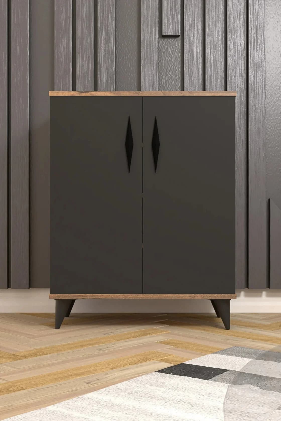 Ayaqqabı üçün tumbа Yagmur, laminat, antrasit, 105x35x72 sm