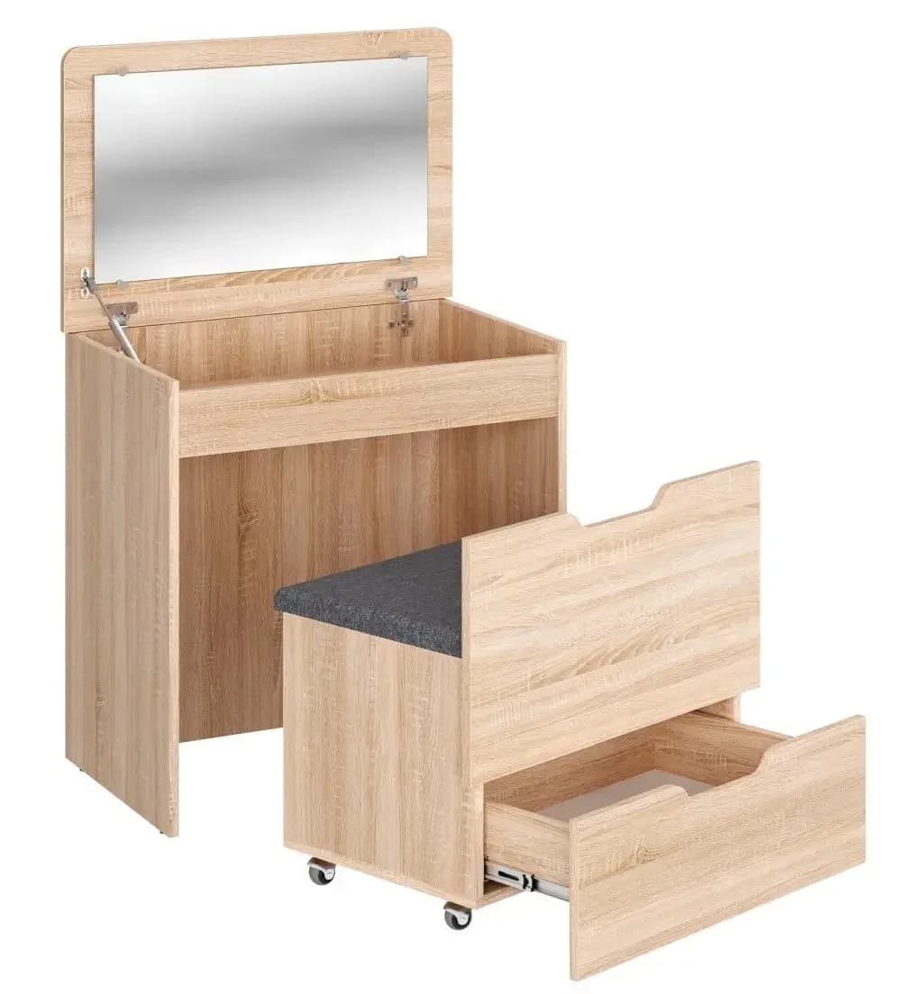 Makiyaj masası 8321, sonoma, laminat, 120х47х72 sm