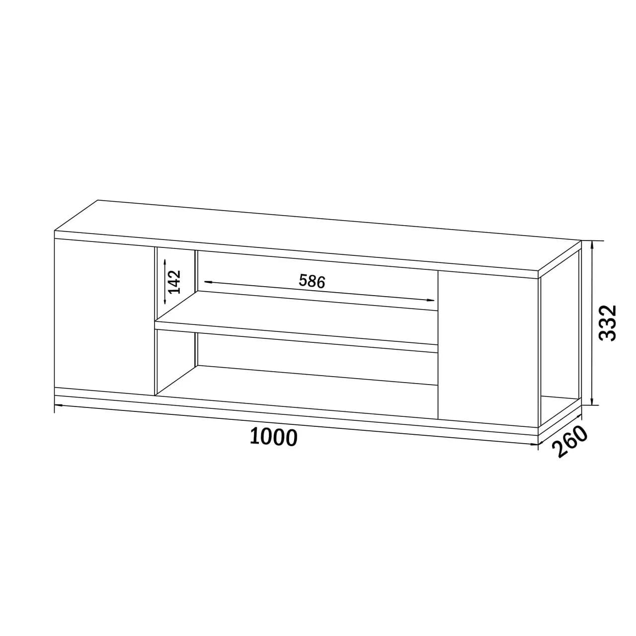 TV üçün tumba Yagmur, laminat, venge, 100x26x33.2 sm — изображение 4