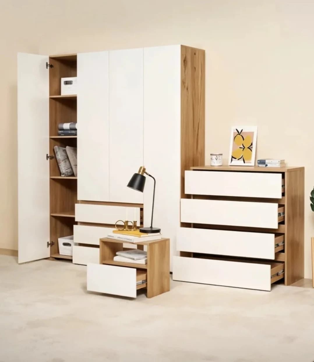 Şkaf SO0025, laminat, ağ/bej, 210x160x45 sm — image 8