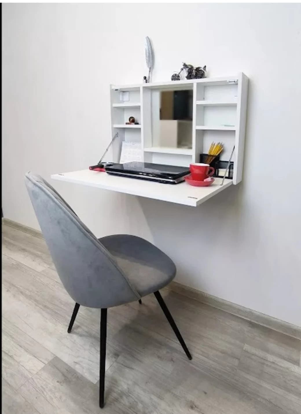 Konsol SO23, laminat, boz, 76x13x48 sm — изображение 2