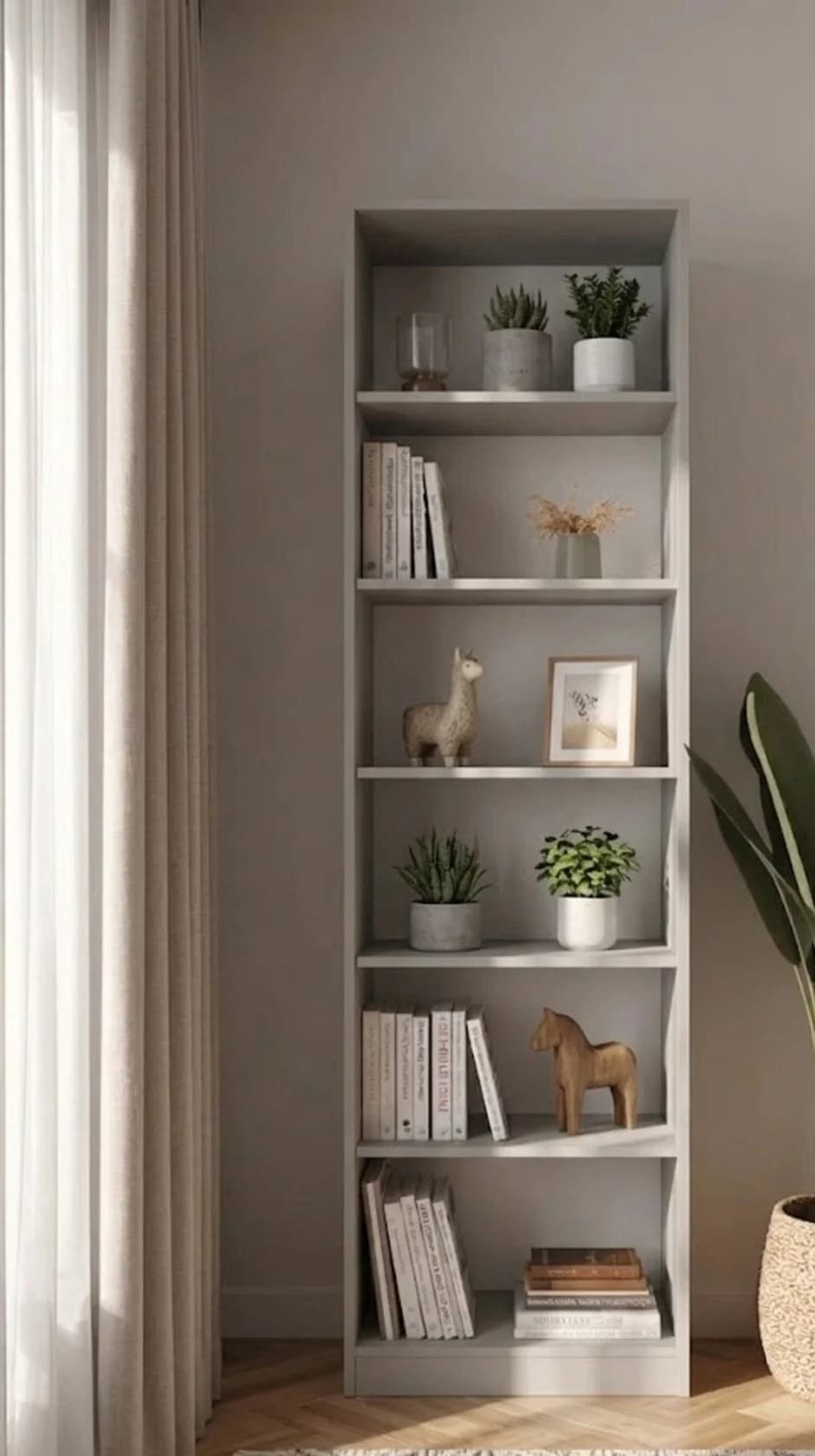 Stellaj MB5, laminat, 210x60x36 sm, boz