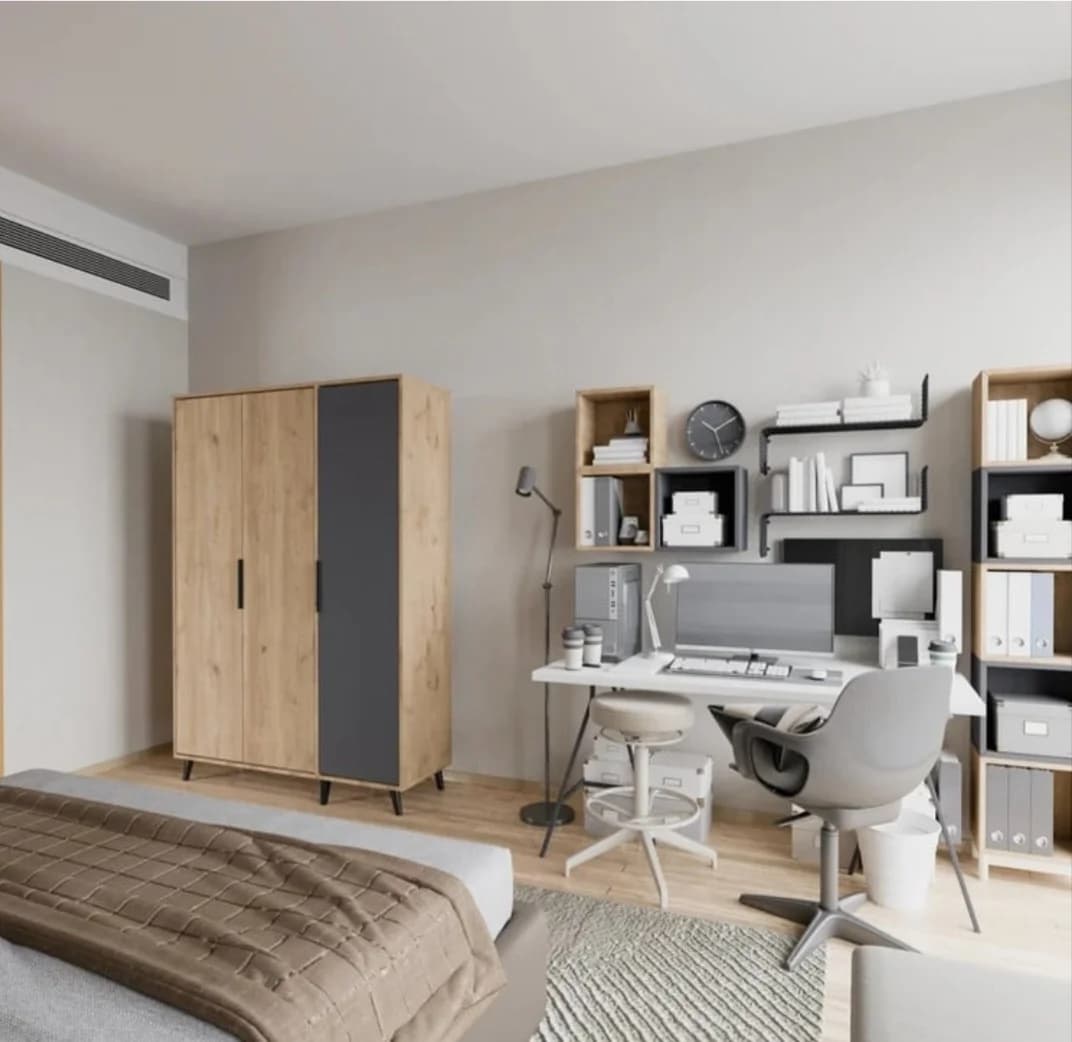 Döşəməüstü dolab SO0035, laminat, 190x120x45 sm, boz/qəhvəyi — image 4