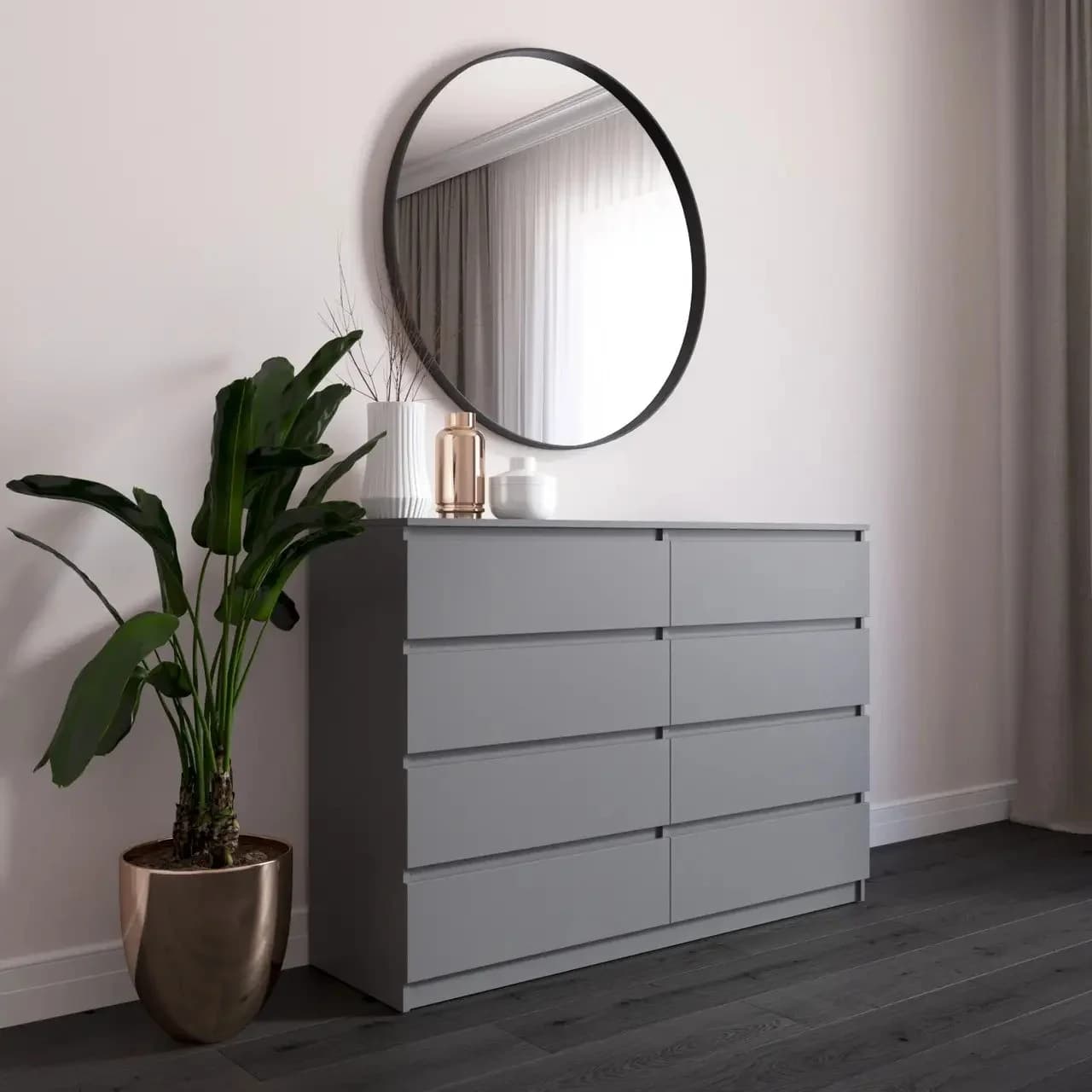 Kamod Yagmur, laminat, antrasit, 140x97.8x40 sm