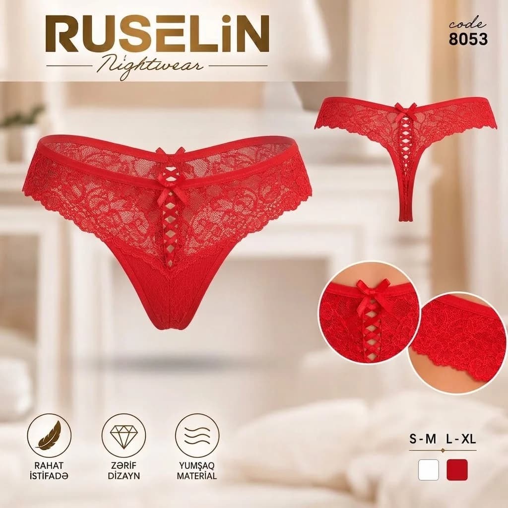 Qadın tumanı 8053, tanqa, qırmızı, gipür, ölçü S